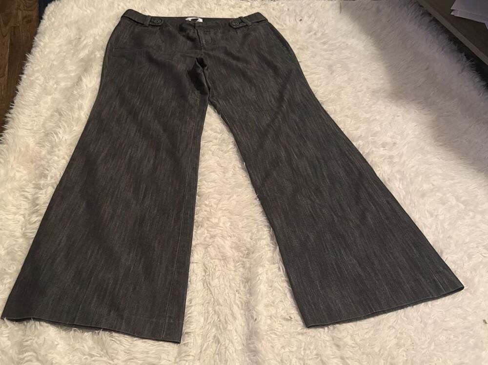 Calvin Klein Women's Size 10 Gray Heathered Wide Leg Dress Pants